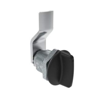 Quarter-Turn Cam Latch, Short wing, 12mm (.47 in) Grip, Sealed, Zinc Alloy, Powder Coat, Black - Image 1