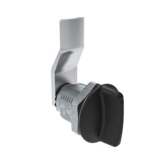 Quarter-Turn Cam Latch, Short wing, 16mm (.63 in) Grip, Sealed, Zinc Alloy, Powder Coat, Black - Image 1