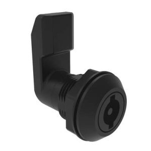 Quarter-Turn Cam Latch, 3 mm Double Bitted Recess, 22mm (.87 in) Grip, Sealed, Nylon, Black