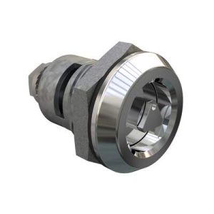 Quarter-Turn Cam Latch, 7 mm Triangle Recess, Spring-return Actuator, Sealed, Zinc Alloy, Chrome Plated, Bright - Image 1