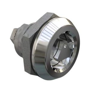 Quarter-Turn Cam Latch, 8 mm Triangle, Without Cam, Sealed, Zinc Alloy, Chrome Plated, Bright - Image 1