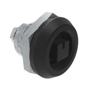 Quarter-Turn Cam Latch, 8 mm Square, Without Cam, Sealed, Zinc Alloy, Powder Coat, Black - Image 1