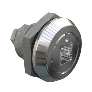 Quarter-Turn Cam Latch, 8 mm Square recess, Without Cam, Sealed, Zinc Alloy, Chrome Plated, Bright - Image 1