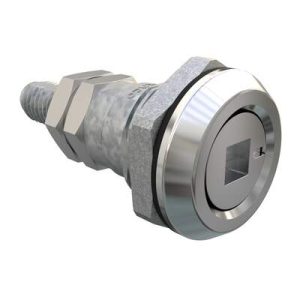 Quarter-Turn Cam Latch, 6mm Square Recess, Sealed, Zinc Alloy, Chrome Plated, Bright - Image 1