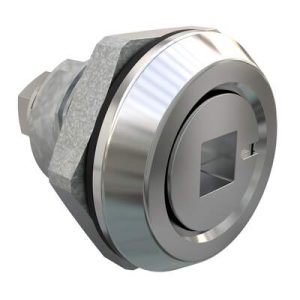 Quarter-Turn Cam Latch, 6mm Square Recess, Without Cam, Sealed, Zinc Alloy, Chrome Plated, Bright - Image 1
