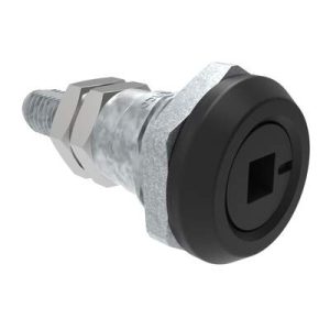 Quarter-Turn Cam Latch, 6mm Square Recess, Sealed, Zinc Alloy, Powder Coat, Black - Image 1