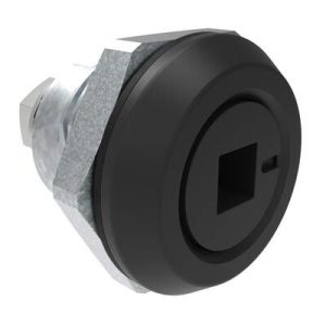 Quarter-Turn Cam Latch, 6mm Square Recess, Without Cam, Sealed, Zinc Alloy, Powder Coat, Black - Image 1