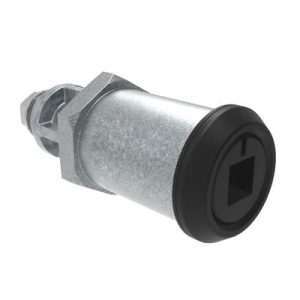 Quarter-Turn Cam Latch, 8mm Square Recess, Without Cam, Sealed, Zinc Alloy, Powder Coat, Black - Image 1