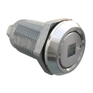 Quarter-Turn Cam Latch, 6mm Square Recess, Without Cam, Sealed, Zinc Alloy, Chrome Plated, Bright - Image 1