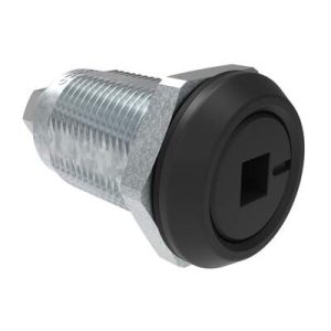 Quarter-Turn Cam Latch, 6mm Square Recess, Without Cam, Sealed, Zinc Alloy, Powder Coat, Black - Image 1