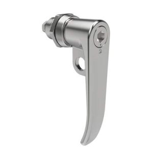 Quarter-Turn Cam Latch, 8 mm Hex Tool Access, L-Handle, Pad Locking, Sealed, Zinc Alloy, Chrome Plated, Bright - Image 1