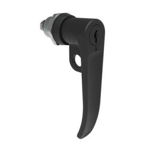Quarter-Turn Cam Latch, Key Locking (CH751), L-Handle, Pad Locking, Sealed, Zinc Alloy, Powder Coat, Black - Image 1