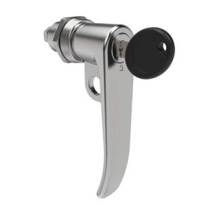 Quarter-Turn Cam Latch, Key Locking (Reversible Key), L-Handle, Pad Locking, Sealed, Zinc Alloy, Chrome Plated, Bright