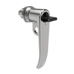 Quarter-Turn Cam Latch, Key Locking (without lock core), L-Handle, Pad Locking, Sealed, Zinc Alloy, Chrome Plated, Bright - Image 1