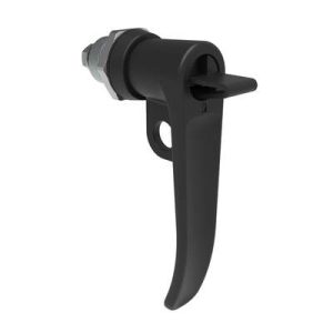 Quarter-Turn Cam Latch, Key Locking (without lock core), L-Handle, Pad Locking, Sealed, Zinc Alloy, Powder Coat, Black - Image 1
