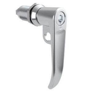Quarter-Turn Cam Latch, 8 mm Hex Tool Access, L-Handle, Pad Locking, Sealed, Zinc Alloy, Chrome Plated, Bright - Image 1