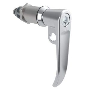 Quarter-Turn Cam Latch, 8 mm Hex Tool Access, L-Handle, Pad Locking, Sealed, Zinc Alloy, Chrome Plated, Bright - Image 1