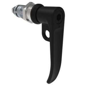 Quarter-Turn Cam Latch, 8 mm Hex Tool Access, L-Handle, Pad Locking, Sealed, Zinc Alloy, Powder Coat, Black - Image 1