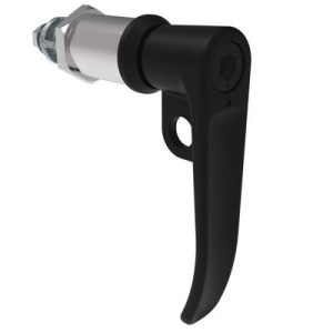 Quarter-Turn Cam Latch, 8 mm Hex Tool Access, L-Handle, Pad Locking, Sealed, Zinc Alloy, Powder Coat, Black - Image 1