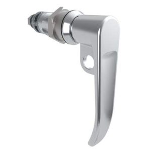 Quarter-Turn Cam Latch, L-Handle, Pad Locking, Sealed, Zinc Alloy, Chrome Plated, Bright - Image 1