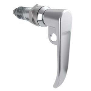 Quarter-Turn Cam Latch, L-Handle, Pad Locking, Sealed, Zinc Alloy, Chrome Plated, Bright - Image 1