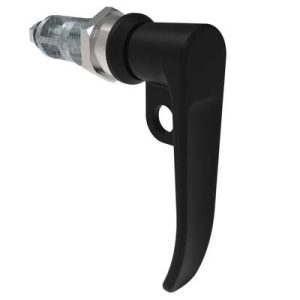 Quarter-Turn Cam Latch, L-Handle, Pad Locking, Sealed, Zinc Alloy, Powder Coat, Black - Image 1