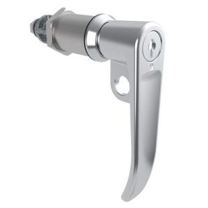 Quarter-Turn Cam Latch, Key Locking (CH751), L-Handle, Pad Locking, Sealed, Zinc Alloy, Chrome Plated, Bright - Image 1