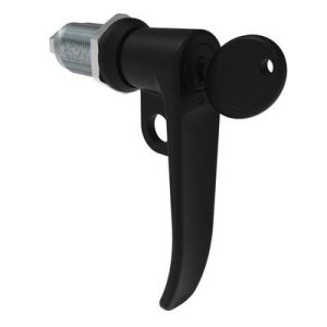 Quarter-Turn Cam Latch, Key Locking (CH751), L-Handle, Pad Locking, Sealed, Zinc Alloy, Powder Coat, Black - Image 1