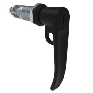 Quarter-Turn Cam Latch, Key Locking (CH751), L-Handle, Pad Locking, Sealed, Zinc Alloy, Powder Coat, Black - Image 1