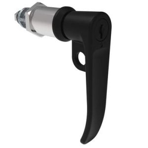 Quarter-Turn Cam Latch, Key Locking (CH751), L-Handle, Pad Locking, Sealed, Zinc Alloy, Powder Coat, Black - Image 1