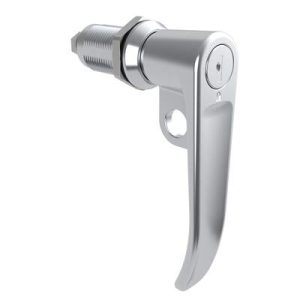 Quarter-Turn Cam Latch, Key Locking (Reversible Key), L-Handle, Pad Locking, Sealed, Zinc Alloy, Chrome Plated, Bright - Image 1