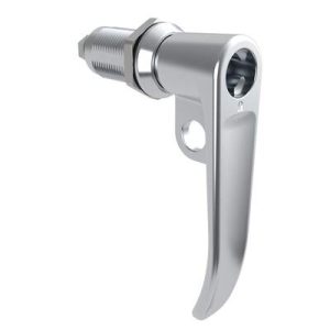 Quarter-Turn Cam Latch, Key Locking (without lock core), L-Handle, Pad Locking, Sealed, Zinc Alloy, Chrome Plated, Bright