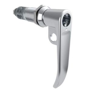 Quarter-Turn Cam Latch, Key Locking (without lock core), L-Handle, Pad Locking, Sealed, Zinc Alloy, Chrome Plated, Bright - Image 1