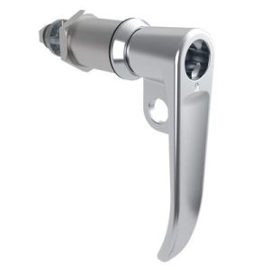 Quarter-Turn Cam Latch, Key Locking (without lock core), L-Handle, Pad Locking, Sealed, Zinc Alloy, Chrome Plated, Bright - Image 1