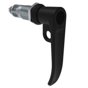 Quarter-Turn Cam Latch, Key Locking (without lock core), L-Handle, Pad Locking, Sealed, Zinc Alloy, Powder Coat, Black - Image 1