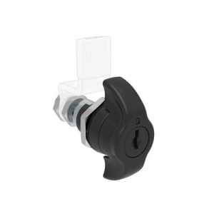QUARTER-TURN CAM LATCH, ADJUSTABLE GRIP, KEY-LOCKING (CH751) WING KNOB, WITHOUT CAM, SEALED, ZINC ALLOY, POWDER COAT, BLACK - Image 1