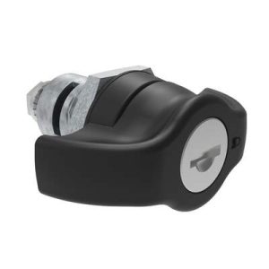 Quarter-Turn Cam Latch, Key Locking (Reversible Key) Wing, Spring-return Actuator, Not Sealed, Zinc Alloy, Powder Coat, Black - Image 1