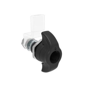 QUARTER-TURN CAM LATCH, ADJUSTABLE GRIP, KEY-LOCKING (WITHOUT LOCK CORE) WING KNOB, WITHOUT CAM, SEALED, ZINC ALLOY, POWDER COAT, BLACK - Image 1