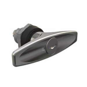 Quarter-Turn Cam Latch, Key Locking (Reversible Key) T-handle, Without Cam, Sealed, Zinc Alloy, Chrome Plated, Bright - Image 1