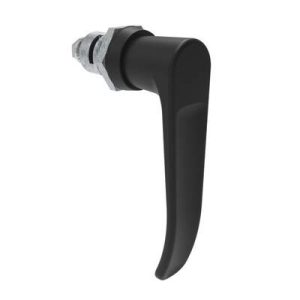 Quarter-Turn Cam Latch, L-handle, Spring-return Actuator, Not Sealed, Zinc Alloy, Powder Coat, Black - Image 1