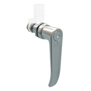 QUARTER-TURN CAM LATCH, ADJUSTABLE GRIP, KEY-LOCKING (R001) L-HANDLE, WITHOUT CAM, SEALED, ZINC ALLOY, CHROME PLATED, BRIGHT - Image 1
