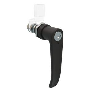QUARTER-TURN CAM LATCH, ADJUSTABLE GRIP, KEY-LOCKING (R001) L-HANDLE, WITHOUT CAM, SEALED, ZINC ALLOY, POWDER COAT, BLACK - Image 1