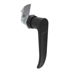 Quarter-Turn Cam Latch, Key Locking (Reversible Key) L-handle, 23mm (.91 in) Grip, Not Sealed, Zinc Alloy, Powder Coat, Black - Image 1