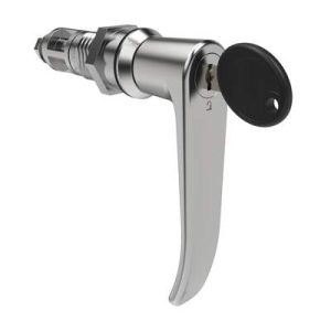 Quarter-Turn Cam Latch, Key Locking (CH751), L-Handle, Without Cam, Sealed, Zinc Alloy, Chrome Plated, Bright - Image 1