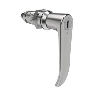 Quarter-Turn Cam Latch, Key Locking (Reversible Key), L-Handle, Without Cam, Sealed, Zinc Alloy, Chrome Plated, Bright