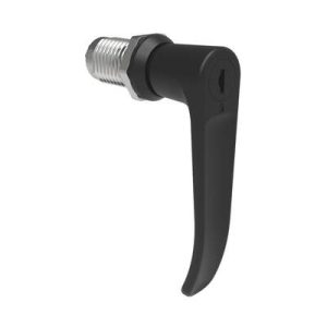 Quarter-Turn Cam Latch, Key Locking (Reversible Key), L-Handle, Without Cam, Sealed, Zinc Alloy, Powder Coat, Black - Image 1