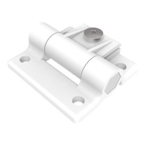 Adjustable Torque Hinge, Sy mmetric, Large Size, Acetal Copolymer, Natural, White
