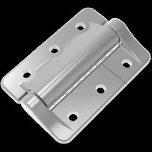 Constant Torque Hinge, Heavy Duty, Asymmetric, Forward Torque 2.7 N⋅m, Reverse Torque 4.5 N⋅m, Aluminum Alloy, Powder Coat, Silver - Image 1