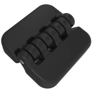 Surface Mount Hinge, 100 mm size, with Threaded Nuts, Nylon, Black - Image 1