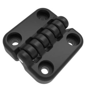Surface Mount Hinge, 100 mm size, with Mounting Holes, Nylon, Black - Image 1